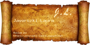 Javorszki Laura névjegykártya